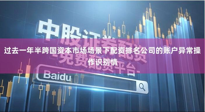 过去一年半跨国资本市场场景下配资排名公司的账户异常操作识别情